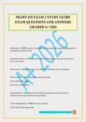 MGMT 425 EXAM 1 STUDY GUIDE EXAM QUESTIONS AND ANSWERS GRADED A&plus; 2026