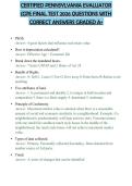 CERTIFIED PENNSYLVANIA EVALUATOR &lpar;CPE FINAL TEST 2026 QUESTIONS WITH CORRECT ANSWERS GRADED A&plus;