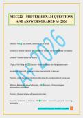 MEC322 &ndash; MIDTERM EXAM QUESTIONS AND ANSWERS GRADED A&plus; 2026
