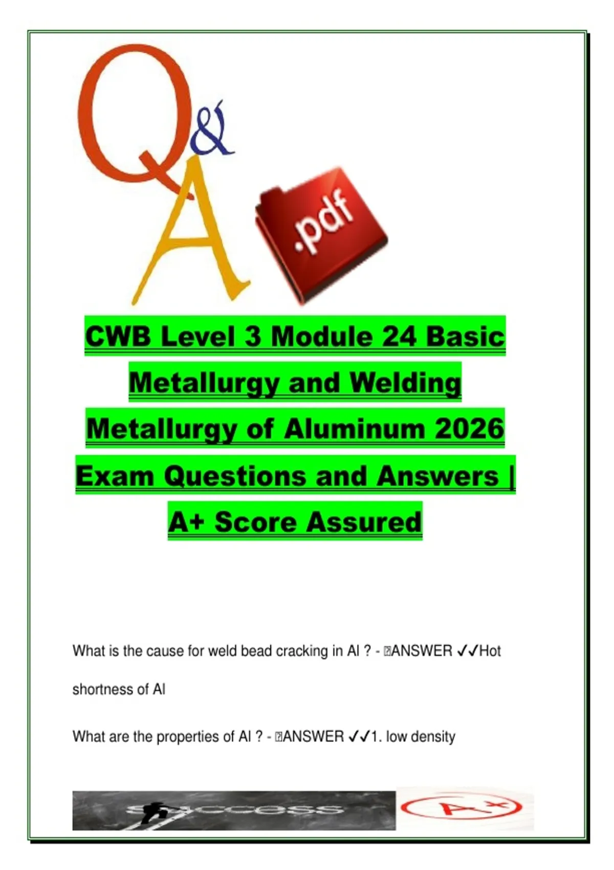 CWB Level 3 Module 24 (CWB) 2026 – 300+ Exam Questions & Answers ...