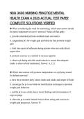 NSG 3450 NURSING PRACTICE MENTAL HEALTH EXAM 4 2026 ACTUAL TEST PAPER COMPLETE SOLUTIONS VERIFIED