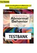 Understanding Abnormal Behavior 12th Edition by Sue Test Bank &ndash; Complete Chapters 1&ndash;17