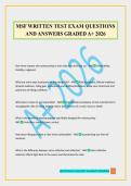 MSF WRITTEN TEST EXAM QUESTIONS AND ANSWERS GRADED A&plus; 2026