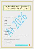 EXAM 955 MSS - TEST 1 QUESTIONS AND ANSWERS GRADED A&plus; 202