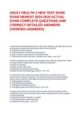 ADULT HEALTH 2 HESI TEST BANK EXAM NEWEST