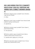 NSG 3480 NURSING PRACTICE COMMUNITY HEALTH EXAM 1 2026 FULL QUESTIONS AND VERIFIED 100&percnt; CORRECT ANSWERS GRADED A&plus;