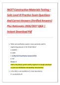 NICET Construction Materials Testing &ndash; Soils Level III Practice Exam Questions And Correct Answers &lpar;Verified Answers&rpar; Plus Rationales 2026&sol;2027 Q&A &vert; Instant Download Pdf