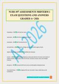 NURS 497 ASSESSMENTS MIDTERM 1 EXAM QUESTIONS AND ANSWERS GRADED A&plus; 2026