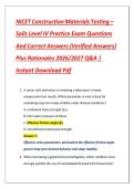 NICET Construction Materials Testing &ndash; Soils Level IV Practice Exam Questions And Correct Answers &lpar;Verified Answers&rpar; Plus Rationales 2026&sol;2027 Q&A &vert; Instant Download Pdf