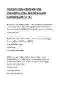 NSG3800 2026 CERTIFICATION EVALUATION EXAM QUESTIONS AND ANSWERS MASTER FILE