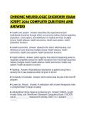 CHRONIC NEUROLOGIC DISORDERS EXAM SCRIPT 2026 COMPLETE QUESTIONS AND ANSWERS