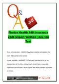 FLORIDA 240 HEALTH INSURANCE LICENSE  EXAM COMPLETE PACKAGE DEAL