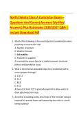 North Dakota Class A Contractor Exam &ndash; Questions And Correct Answers &lpar;Verified Answers&rpar; Plus Rationales 2026&sol;2027 Q&A &vert; Instant Download Pdf