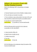 Indiana Life Insurance Exam with Verified Detailed Answers&period;docx