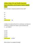Indiana State Life and Health Insurance Exam Questions and Answers &lpar;Latest Update 2026&rpar;&period;docx