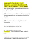 Indiana Life&comma; Accident&comma; & Health Insurance Law Exam Questions with 100- Correct Answers Latest Update&period;docx