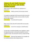 Indiana Life and Health Insurance State &lpar;Part 2&rpar; Exam with Verified Detailed Answers&period;docx