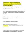 Indiana Life&comma; Accident&comma; & Health Insurance Law Exam with Verified Detailed Answers&period;docx