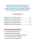 RESIDENTIAL ELECTRICIAN EXAMS &num;1 &num;2 &num;3 &num;4 &vert; FULL PRACTICE TEST PACK &vert; 100&percnt; VERIFIED QUESTIONS & ANSWERS &vert; NATIONAL ELECTRICAL CODE &lpar;NEC&rpar; COVERAGE &vert; PASS YOUR ELECTRICIAN CERTIFICATION EXAM FAST