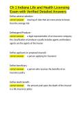 Ch 1 Indiana Life and Health Licensing Exam with Verified Detailed Answers&period;docx