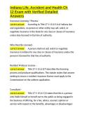 Indiana Life&comma; Accident and Health Ch 12 Exam with Verified Detailed Answers&period;docx