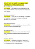 Illinois Life & Health Insurance Exam with Verified Detailed Answers&period;docx