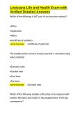 Louisiana Life and Health Exam with Verified Detailed Answers&period;docx