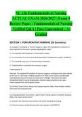 NU 136 Fundamentals of Nursing ACTUAL EXAM 2026&sol;2027 &vert; Exam 4 Review Paper &vert; Fundamentals of Nursing &vert; Verified Q&A &vert; Pass Guaranteed - A&plus; Graded