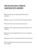 NUR 210 EXAM 2026 COMPLETE QUESTIONS WITH ANSWERS