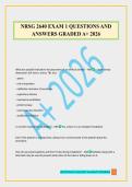 NRSG 2640 EXAM 1 QUESTIONS AND ANSWERS GRADED A&plus; 2026