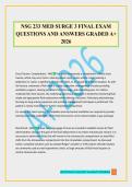 NSG 233 MED SURGE 3 FINAL EXAM QUESTIONS AND ANSWERS GRADED A&plus; 2026