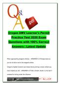 Oregon DMV Learner Permit Test 2026 &lpar;DMV-OR-101&rpar; &ndash; 100 Questions Practice Q&A on Road Signs&comma; Traffic Laws&comma; Safety Rules