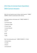 CDL Class A License Exam Questions With Correct Answers