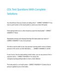 CDL Test Questions With Complete Solutions