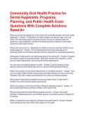 Community Oral Health Practice for Dental Hygienists&colon; Programs&comma; Planning&comma; and Public Health Exam Questions With Complete Solutions Rated A&plus;