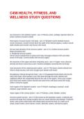 C458 HEALTH&comma; FITNESS&comma; AND WELLNESS STUDY QUESTIONS