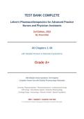 TEST BANK COMPLETE  Lehne's  Pharmacotherapeutics for Advanced Practice Nurses and Physician Assistants 3rd Edition&comma; 2026 By Rosenthal All Chapters 1&ndash;94 with Detailed Answers & Rationale Explanations Grade A&plus; Academic use only-2026&sol;2027 UPGRADED&period;