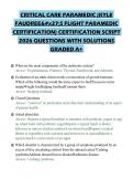 CRITICAL CARE PARAMEDIC &lpar;KYLE FAUDREE'S FLIGHT PARAMEDIC CERTIFICATION&rpar; CERTIFICATION SCRIPT 2026 QUESTIONS WITH SOLUTIONS GRADED A&plus;