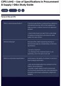 CIPS L4M2 &ndash; Use of Specifications in Procurement & Supply &vert; Q&A Study Guide