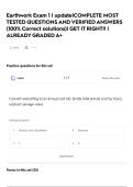 Earthwork Exam 1 &vert; update&vert;COMPLETE MOST TESTED QUESTIONS AND VERIFIED ANSWERS &lpar;100&percnt; Correct solutions&rpar;&vert; GET IT RIGHT&excl;&excl; &vert; ALREADY GRADED A&plus;