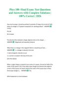 Phys 108- Final Exam&colon; Test Questions and Answers with Complete Solutions &vert; 100&percnt; Correct &vert; 2026