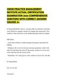 CMOM PRACTICE MANAGEMENT INSTITUTE ACTUAL CERTIFICATION EXAMINATION 2026 COMPREHENSIVE QUESTIONS WITH CORRECT ANSWERS GRADED A&plus;