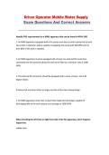 Driver Operator Mobile Water Supply &ndash; Exam Questions and Answers