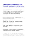Demonstration and Research - TDA Pesticide Applicator test with answers