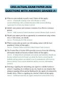 CRSS ACTUAL EXAM PAPER 2026 QUESTIONS WITH ANSWERS GRADED A&plus;