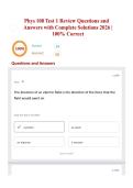 Phys 108 Test 1 Review Questions and Answers with Complete Solutions 2026 &vert; 100&percnt; Correct