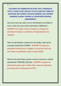 CALIFORNIA ARF ADMINISTRATOR EXAM &vert; ADULT RESIDENTIAL  FACILITY EXAM LATEST 2026-2027 ACTUAL EXAM WITH COMPLETE  QUESTIONS AND CORRECT DETAILED ANSWERS &lpar;100&percnt; VERIFIED  ANSWERS&rpar; &vert;ALREADY GRADED A&plus;&vert; &vert;&vert;PROFESSOR VERIFIED&vert;&vert;  &vert;&vert;BRANDNEW&excl;&excl;&excl;&vert;&vert;