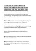 DIAGNOSIS AND MANAGEMENT IN PSYCHIATRIC-MENTAL HEALTH III TESTED QUESTIONS 2026 FULL SOLUTION GUIDE