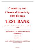 Test Bank &ndash; Chemistry and Chemical Reactivity&comma; 10th Edition &ndash; John C&period; Kotz&comma; Paul M&period; Treichel&comma; John R&period; Townsend&comma; & David Treichel &ndash; ISBN 9781337399074 &lpar;Full Chapters 1&ndash;25 Covered&rpar;