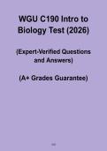 WGU C190 Introduction to Biology Test &vert; Exam Questions & Answers PDF